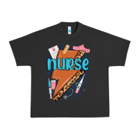 Pigment Black nurse lightning bolt Urban Heavy Tee - MaliasSmallBusiness