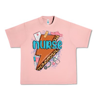 Salmon nurse lightning bolt Urban Heavy Tee - MaliasSmallBusiness