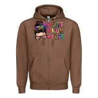 Chestnut wife mom boss messy bun Zipper Hoodie - Zillion Design Studio