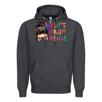 Smoke wife mom boss messy bun Zipper Hoodie - Zillion Design Studio