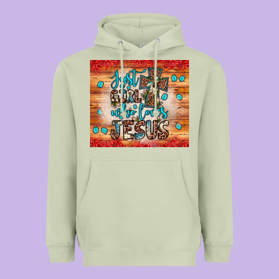 Just A Girl Who Loves Jesus Heavyweight Hoodie Designed By Jahusdesignshop