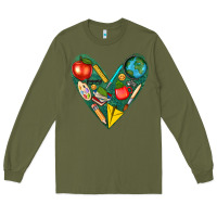 Army Green teacher  heart Long Sleeve Tee - texasbilliewilder