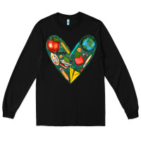 Black teacher  heart Long Sleeve Tee - texasbilliewilder