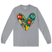 Heather Grey teacher  heart Long Sleeve Tee - texasbilliewilder