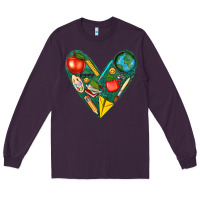 Plum teacher  heart Long Sleeve Tee - texasbilliewilder