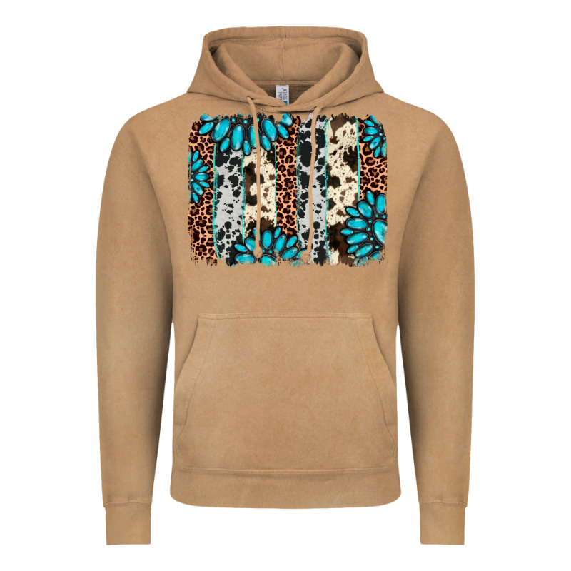 Gemstone Leopard Cowhide Brushstroke Vintage Hoodie by AdoDesignShop | Teevron