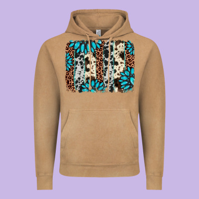 Gemstone Leopard Cowhide Brushstroke Vintage Hoodie Designed By Adodesignshop