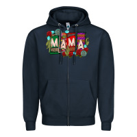 Navy mama chingona Zipper Hoodie - CTS Tumbler Store