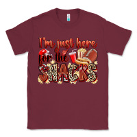 Burgundy i'm just here for the snacks american football Classic Tee - Zillion Design Studio