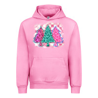 Fuchsia Pink christmas leopard trees Urban Hoodie - MaliasSmallBusiness