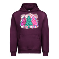 Mauve Wine christmas leopard trees Urban Hoodie - MaliasSmallBusiness