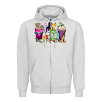 Dove Grey boss babe coffee cups Zipper Hoodie - Zillion Design Studio
