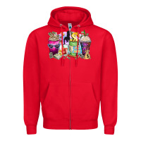 Red boss babe coffee cups Zipper Hoodie - Zillion Design Studio