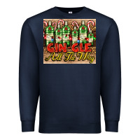 Navy GIN GLE Christmas gin bottles Premium Sweatshirt - AdoDesignShop