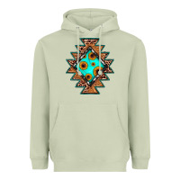 Matcha aztec leopard turquoise sunflower Heavyweight Hoodie - JahusDesignShop