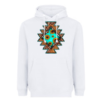 White aztec leopard turquoise sunflower Heavyweight Hoodie - JahusDesignShop