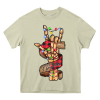 Mossy merry christmas skeleton hand Heavy Core Tee - CowhideDigitalArt