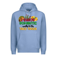 Colony Blue i enjoy romantic walks to the taco truck Premium Hoodie - MaliasSmallBusiness