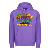 Purple i enjoy romantic walks to the taco truck Premium Hoodie - MaliasSmallBusiness