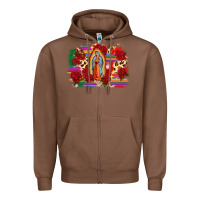 Chestnut Our Lady of Guadalupe Zipper Hoodie - CTS Tumbler Store