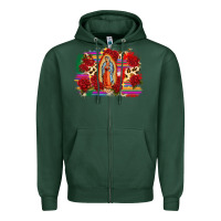 Sports Green Our Lady of Guadalupe Zipper Hoodie - CTS Tumbler Store
