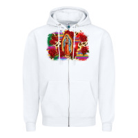 White Our Lady of Guadalupe Zipper Hoodie - CTS Tumbler Store