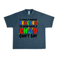 Midnight Navy it takes a special teacher to hear what a child ca Urban Heavy Tee - MaliasSmallBusiness