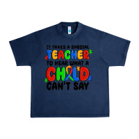 Navy it takes a special teacher to hear what a child ca Urban Heavy Tee - MaliasSmallBusiness
