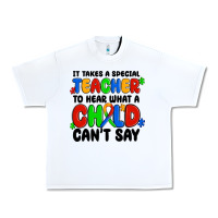 White it takes a special teacher to hear what a child ca Urban Heavy Tee - MaliasSmallBusiness
