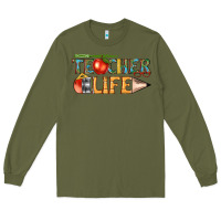 Army Green teacher life Long Sleeve Tee - texasbilliewilder