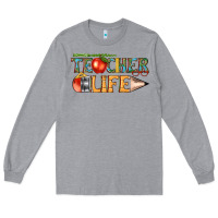 Heather Grey teacher life Long Sleeve Tee - texasbilliewilder