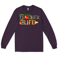 Plum teacher life Long Sleeve Tee - texasbilliewilder