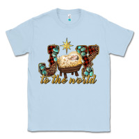 Dusty Blue joy to the world Classic Tee - RanaPortraitStore