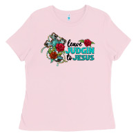 Bubblegum Pink leave judgin to jesus Ladies Tee - BarkalooDesign