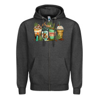 Charcoal Heather highly caffeinated coffee cups Zipper Hoodie - Zillion Design Studio