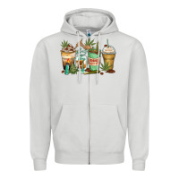 Dove Grey highly caffeinated coffee cups Zipper Hoodie - Zillion Design Studio