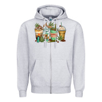 Heather Grey highly caffeinated coffee cups Zipper Hoodie - Zillion Design Studio