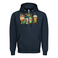 Navy highly caffeinated coffee cups Zipper Hoodie - Zillion Design Studio