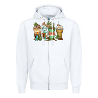 White highly caffeinated coffee cups Zipper Hoodie - Zillion Design Studio