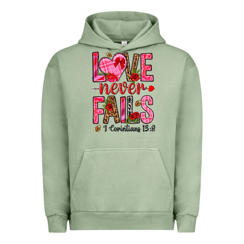 Love Never Fails I Corintians 13 8 Urban Hoodie by NancyCooperArtShop | Teevron