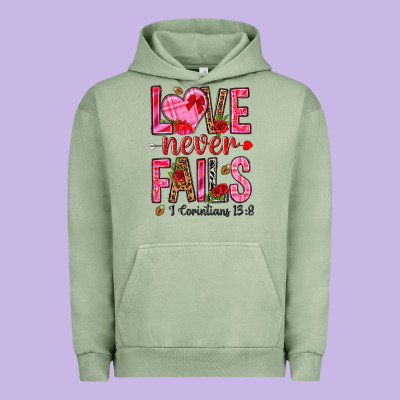Love Never Fails I Corintians 13 8 Urban Hoodie Designed By Nancycooperartshop