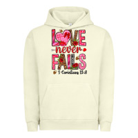 Pigment Pistachio love never fails i corintians 13 8 Urban Hoodie - NancyCooperArtShop