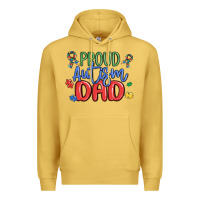 Antique Gold proud autism dad Premium Hoodie - MaliasSmallBusiness