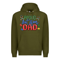 Army Green proud autism dad Premium Hoodie - MaliasSmallBusiness