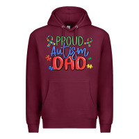 Burgundy proud autism dad Premium Hoodie - MaliasSmallBusiness