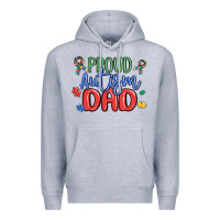 Heather Grey proud autism dad Premium Hoodie - MaliasSmallBusiness