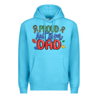 Ocean Blue proud autism dad Premium Hoodie - MaliasSmallBusiness