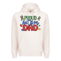 Pale Pink proud autism dad Premium Hoodie - MaliasSmallBusiness
