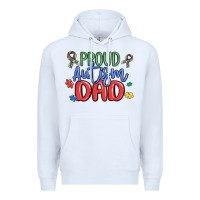 White proud autism dad Premium Hoodie - MaliasSmallBusiness