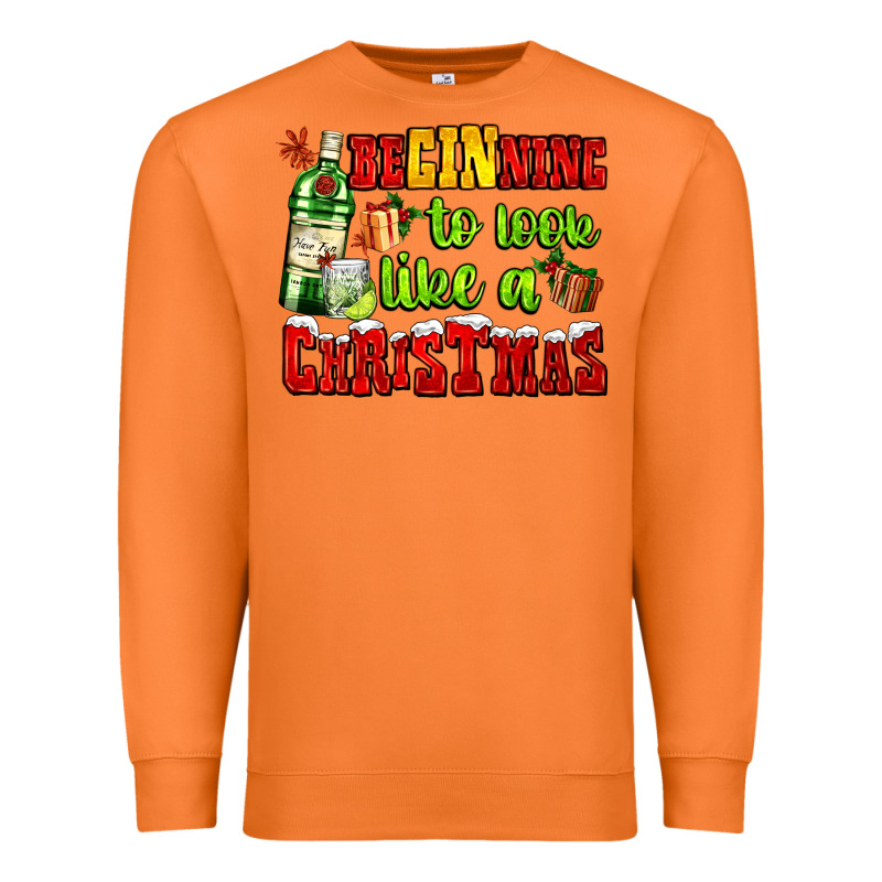 Beginning To Look Like A Christmas With Gin And Gifts Premium Sweatshirt by AdoDesignShop | Teevron